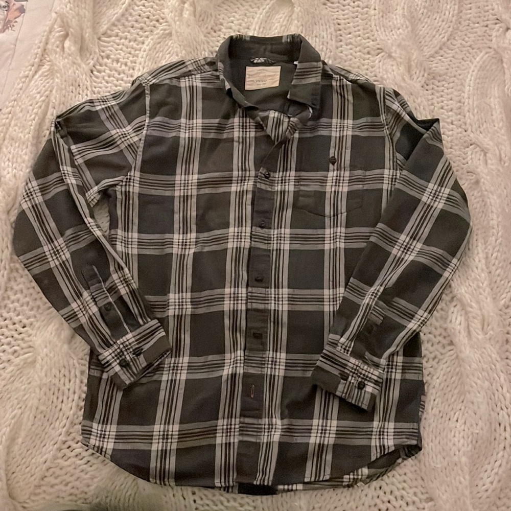 weatherproof vintage mens plaid longsleeve button shirt medium